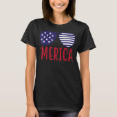 Merica sunglass vs vlag 4e juli Happy Indepen T-shirt (Voorkant)