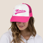 "Merica Swoosh Trucker Hat (roze) Pet (In situ)