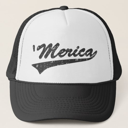 MERICA Swoosh Trucker Hat (zwart) Pet (Voorkant)