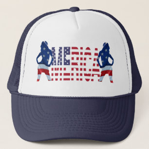 Merica-tekst met vlag en meisjes trucker pet