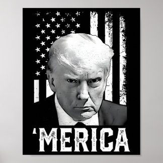 Merica Trump Gelukkig 4 juli Trump Amerikaanse Vla Poster