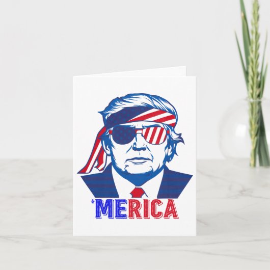 Merica Trump Happy 4th of July Trump Amerikaanse v Kaart (Voorkant)