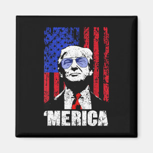 Merica Trump Happy 4th of July Trump Amerikaanse v Magneet