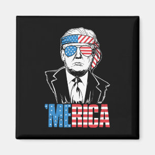 Merica Trump Happy 4th of July Trump Amerikaanse v Magneet