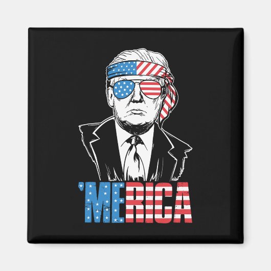 Merica Trump Happy 4th of July Trump Amerikaanse v Magneet (Voorkant)