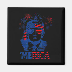 Merica Trump Happy 4th of July Trump Amerikaanse v Magneet