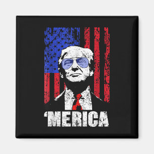 Merica Trump Happy 4th of July Trump Amerikaanse v Magneet