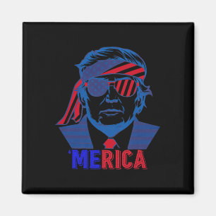 Merica Trump Happy 4th of July Trump Amerikaanse v Magneet
