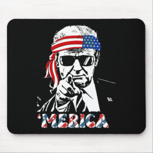 Merica Trump Happy 4th of July Trump Amerikaanse v Muismat