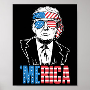 Merica Trump Happy 4th of July Trump Amerikaanse v Poster