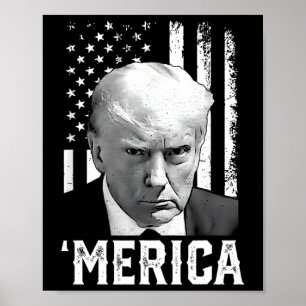 Merica Trump Happy 4th of July Trump Amerikaanse v Poster