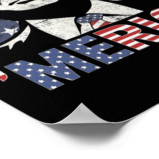 Merica Trump Happy 4th of July Trump Amerikaanse v Poster (Hoek)