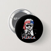 Merica Trump Happy 4th of July Trump Amerikaanse v Ronde Button 5,7 Cm (Voorkant /achterkant)