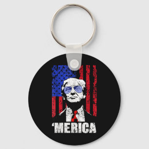Merica Trump Happy 4th of July Trump Amerikaanse v Sleutelhanger