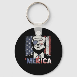 Merica Trump Happy 4th of July Trump Amerikaanse v Sleutelhanger