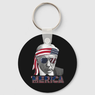 Merica Trump Happy 4th of July Trump Amerikaanse v Sleutelhanger