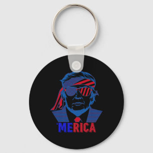 Merica Trump Happy 4th of July Trump Amerikaanse v Sleutelhanger