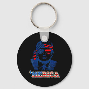 Merica Trump Happy 4th of July Trump Amerikaanse v Sleutelhanger