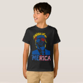 Merica Trump Happy 4th of July Trump Amerikaanse v T-shirt (Voorkant volledig)