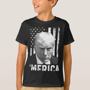 Merica Trump Happy 4th of July Trump Amerikaanse v T-shirt