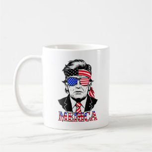 ‘MERICA TRUMP Happy 4th of July Trump Koffiemok