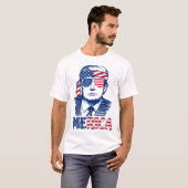 MERICA TRUMP Happy 4th van juli Trump Amerikaanse T-shirt (Voorkant volledig)
