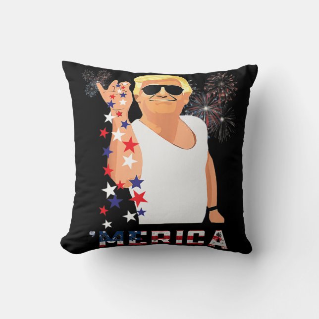Merica Trump Outfits Don Drink Donald Drink op de  Kussen (Voorkant)