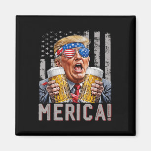 Merica Trump zingt op 4 juli grappige bierdrankjes Magneet