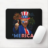 Merica Trump zingt op 4 juli grappige bierdrankjes Muismat (Met muis)