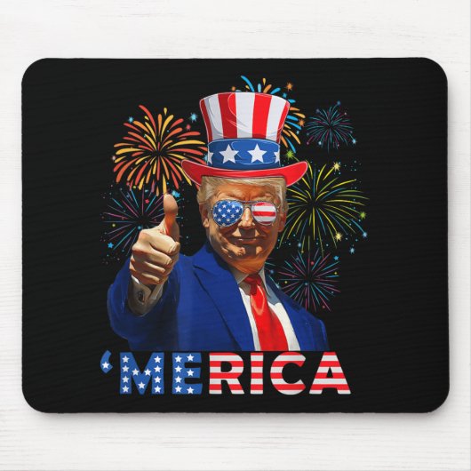 Merica Trump zingt op 4 juli grappige bierdrankjes Muismat (Voorkant)