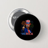 Merica Trump zingt op 4 juli grappige bierdrankjes Ronde Button 5,7 Cm (Voorkant /achterkant)