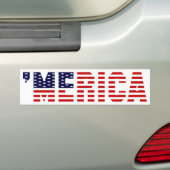 "MERICA US Flag Bumpersticker (Op auto)