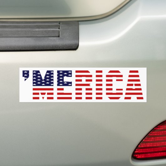 "MERICA US Flag Bumpersticker (Op auto)