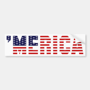 "MERICA US Flag Bumpersticker
