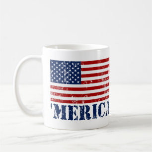 "MERICA US Flag Coffee Mok" Koffiemok