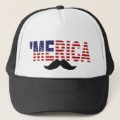 "MERICA US Flag Mustache Pet (Voorkant)