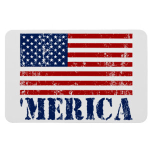  'MERICA US Flag Patriotic Premium Magnet Magneet
