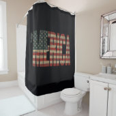 "MERICA  US Flag Shower Curtain Douchegordijn (In situ)