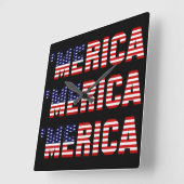 MERICA US FLAG Square Wall Clock Vierkante Klok (Hoek)