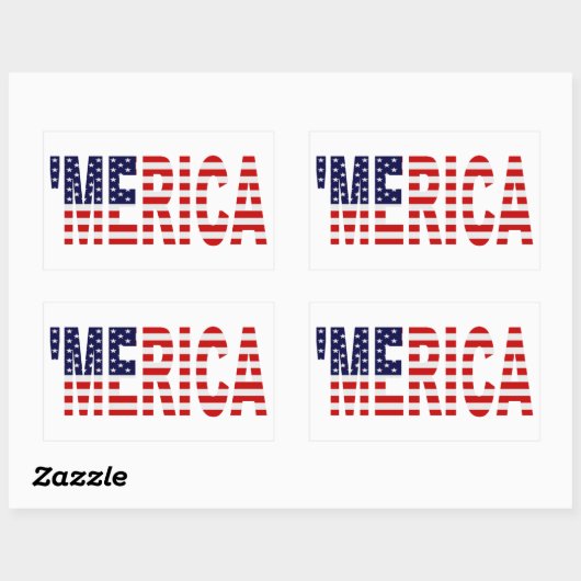 "MERICA US Flag Stickers (Vel)