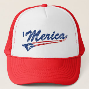 Merica US Flag Swoosh Trucker Hat Pet