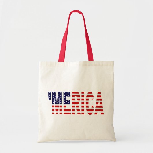 "MERICA US Flag Tote Bag (Voorkant)
