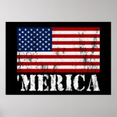  'MERICA US Vlag Poster (medium) (Voorkant)