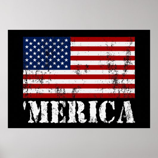 'MERICA US Vlag Poster (medium) (Voorkant)