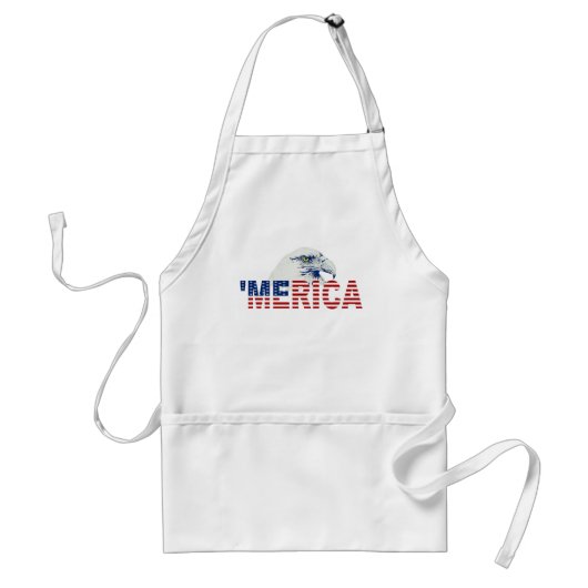 "MERICA USA Flag American Bald Eagle Apron Standaard Schort (Voorkant)