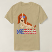 Merica USA Flag Basset Hound Dog Zonnebrillen 4th  T-shirt (Design voorkant)