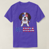 Merica USA Flag Bernard Dog Sunbritic Patriotic 4 T-shirt (Design voorkant)