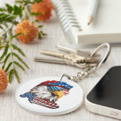 'Merica, USA Patriottische Adelaar Vlag, 4 juli Sleutelhanger (Voorkant Rechts)