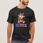 Merica Usa Vlag Eekhoorn Zonnebrillen Patriottisch T-shirt (Voorkant)