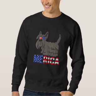 Merica Usa Vlag Schotse Terrier Dog Zonnebrillen 4 Trui